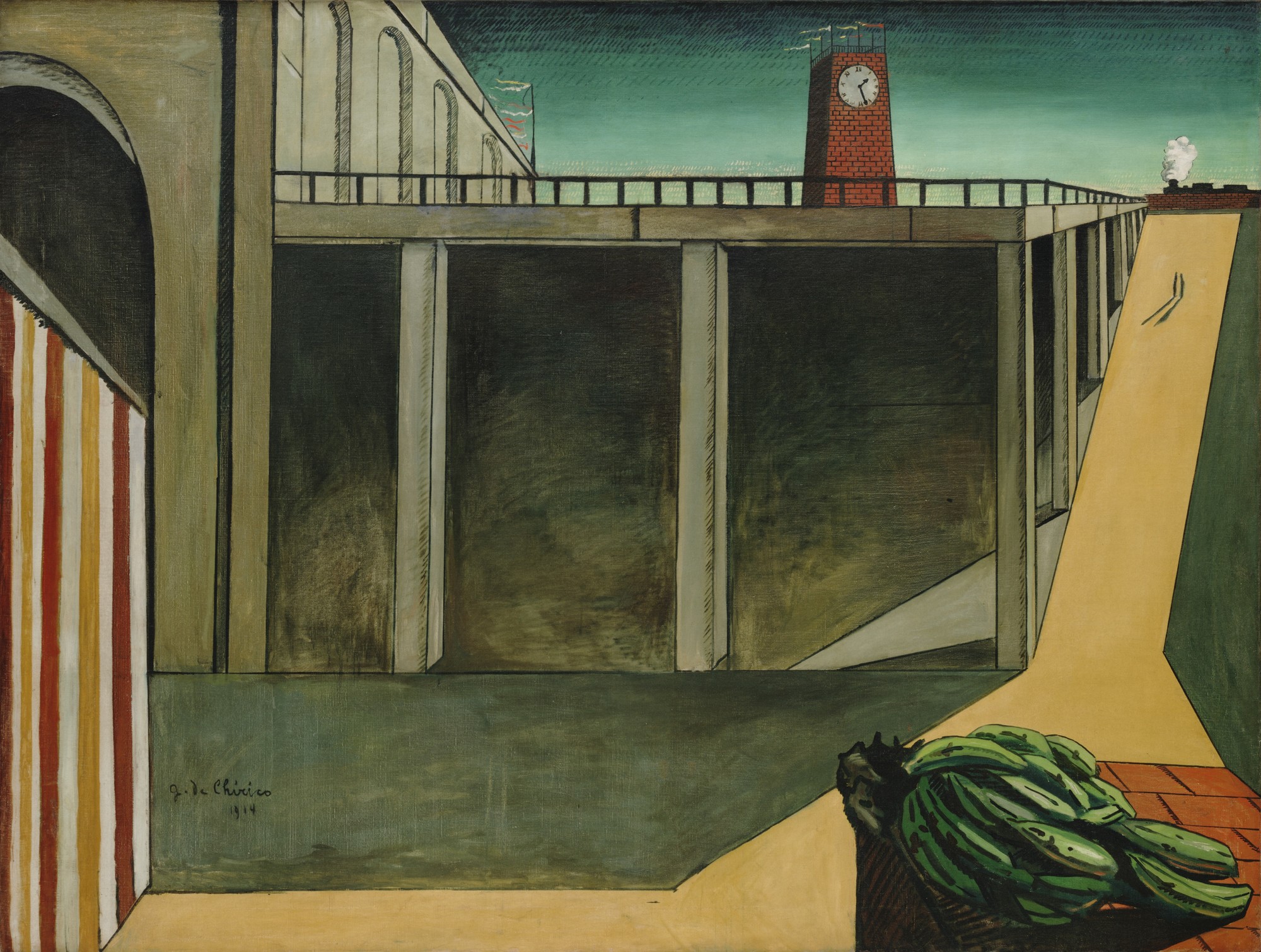 De Chirico, Gare Montparnasse, 1914: esplora l’immagine per entrare nei dettagli